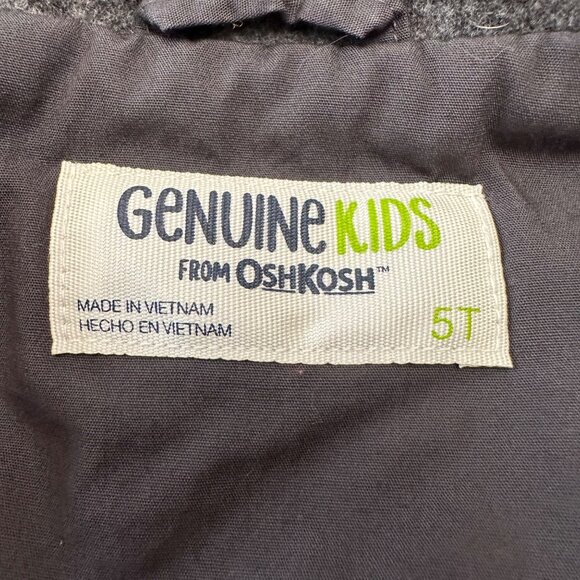 Oshkosh Genuine Kids Vest Boys 5T Red Gray Plaid Outerwear Full Zip - Picture 6 of 8